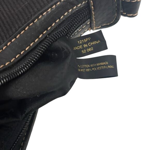 Etienne Aigner Black Corduroy Fabric Small Shoulder Bag Buckle Flap Y2K - Picture 11 of 13